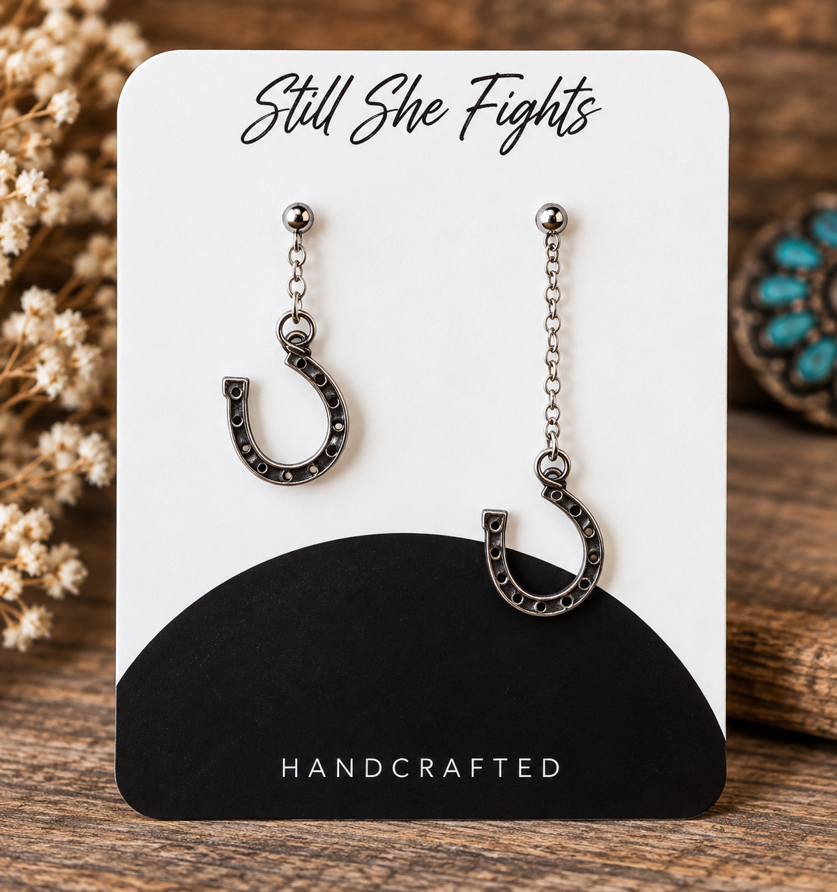 Lucky Horseshoe Drop Earrings