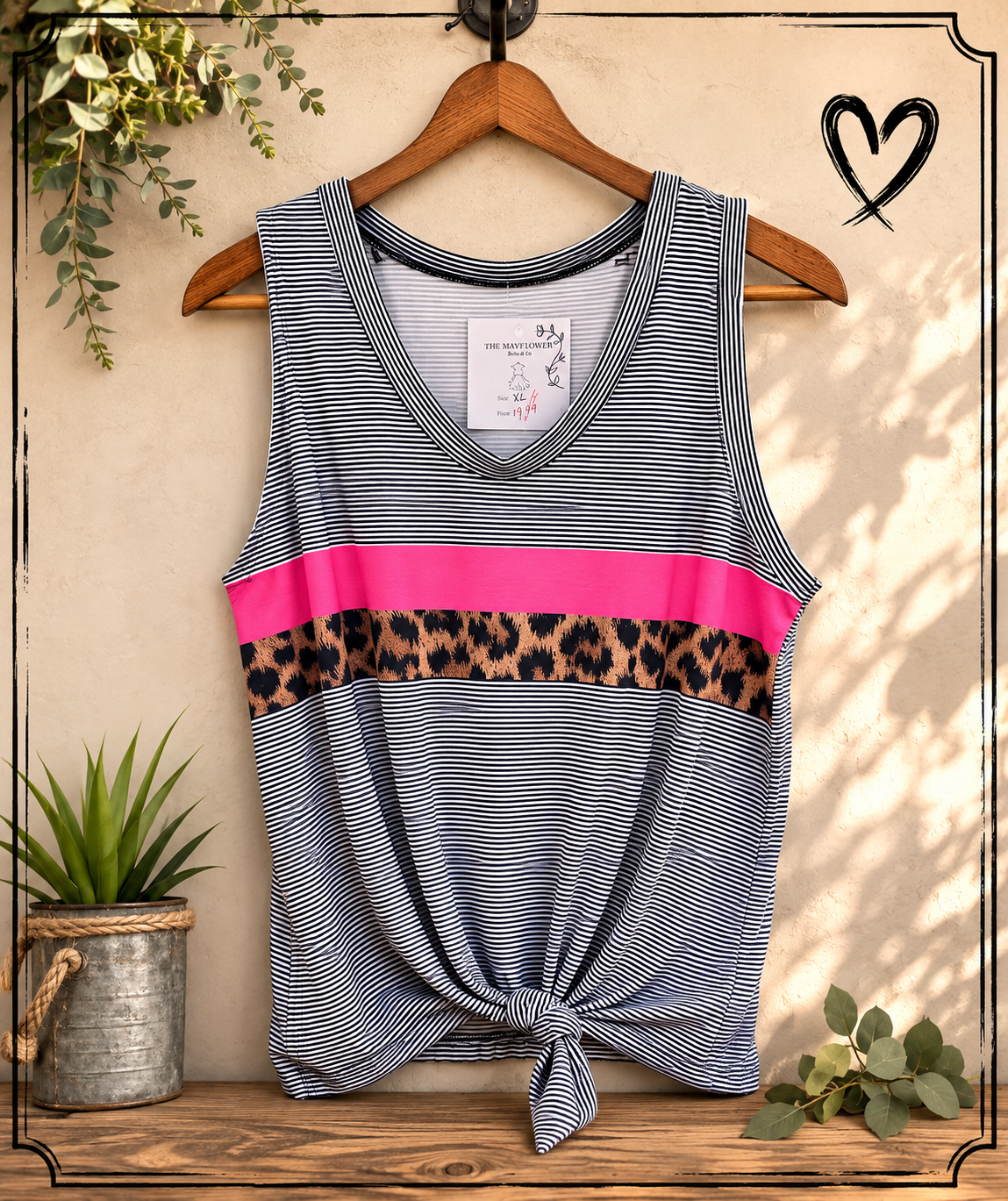 Wild Side Pink Stripe Tank