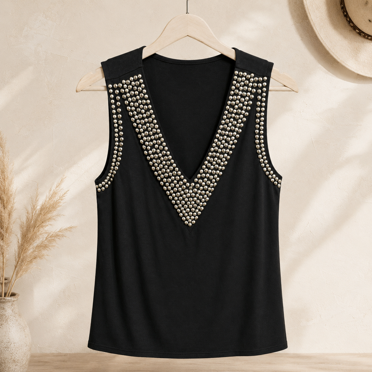 Midnight Studded Western Tank