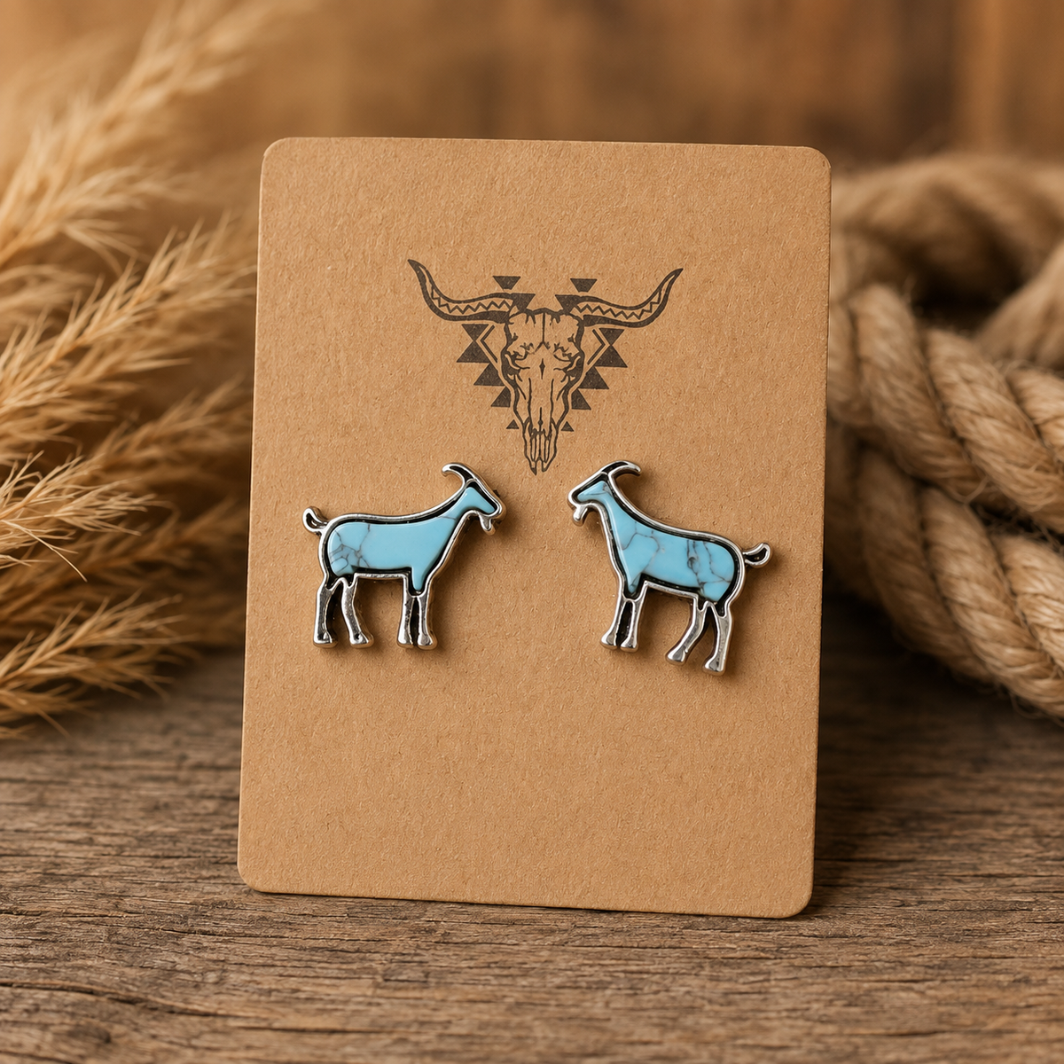 Goat Stud Earrings