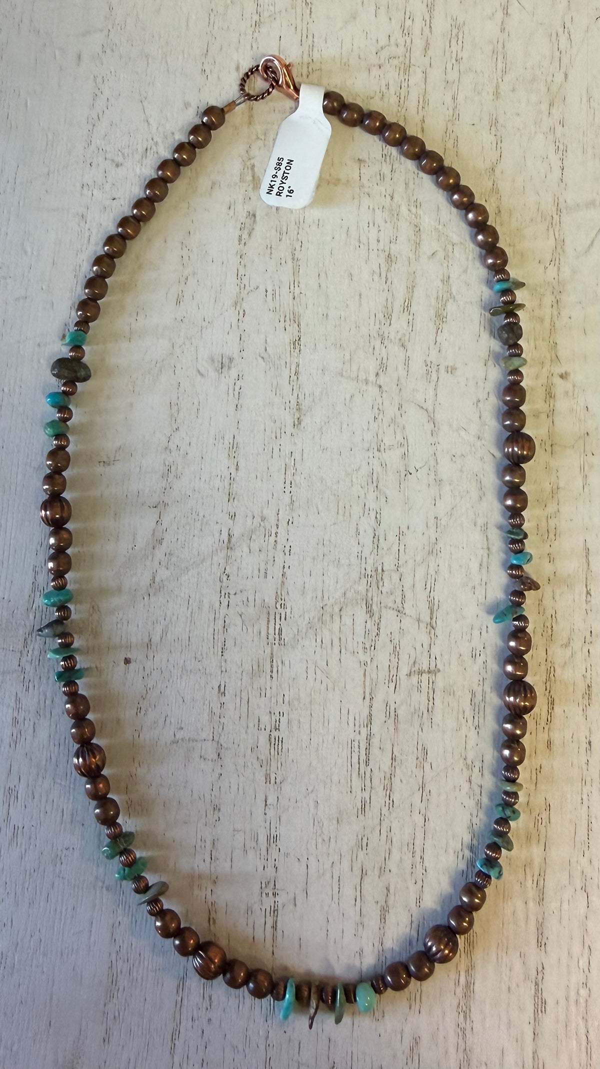 Royston Copper & Turquoise 16” Necklace