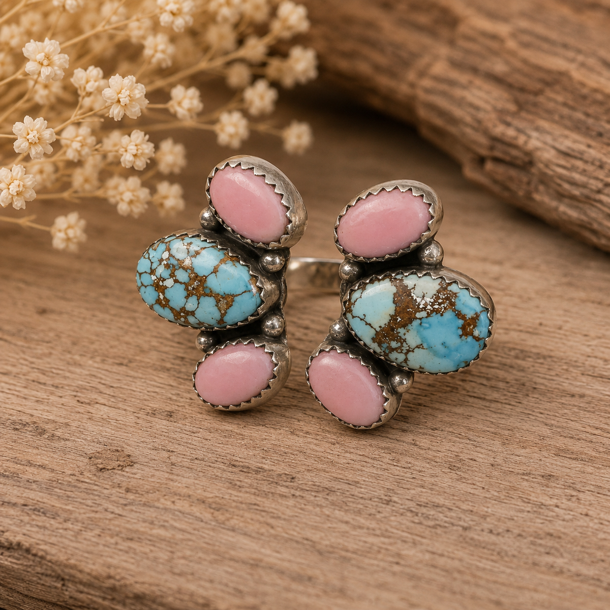 Golden Hills Pink & Turquoise Adjustable Ring