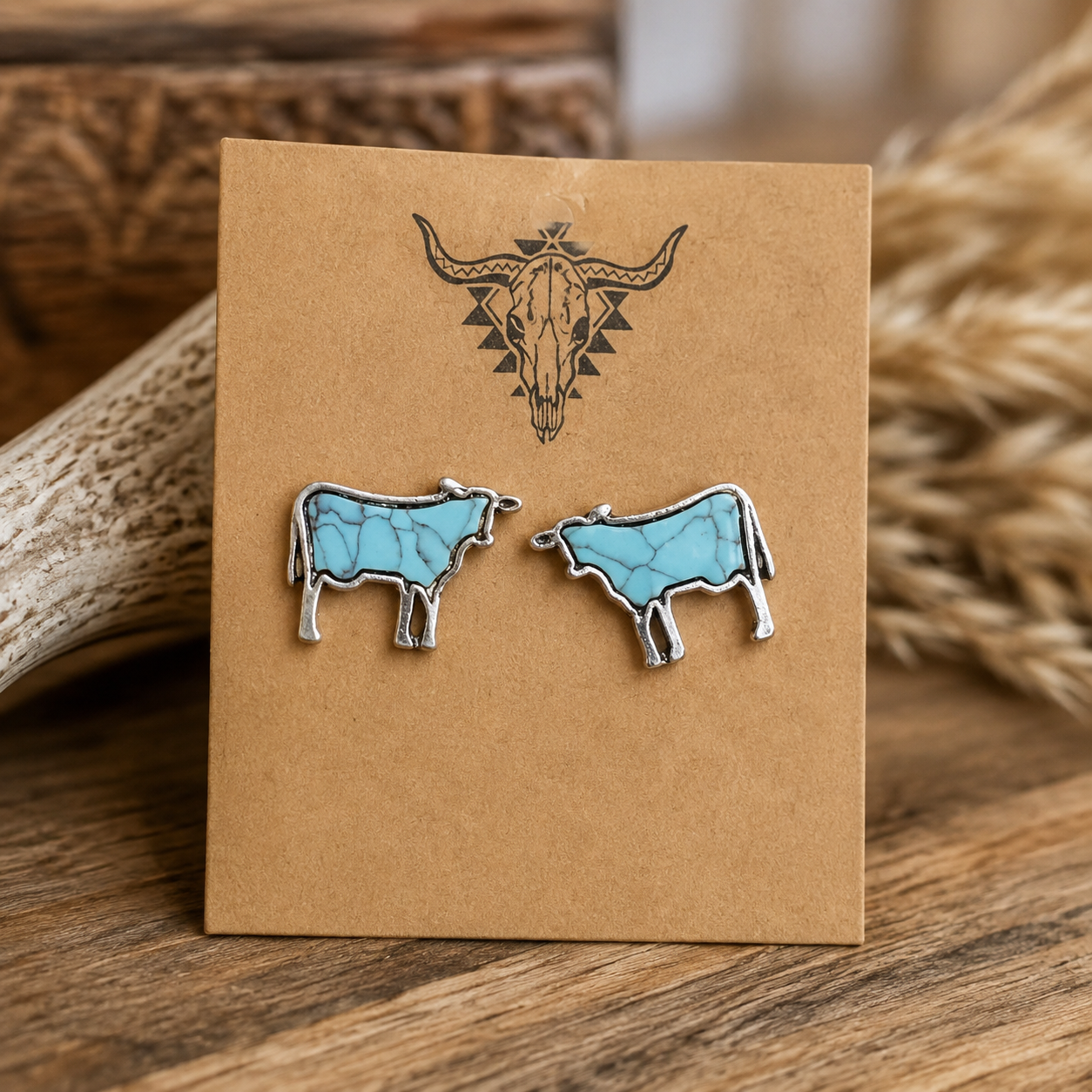 Turquoise Cattle Stud Earrings