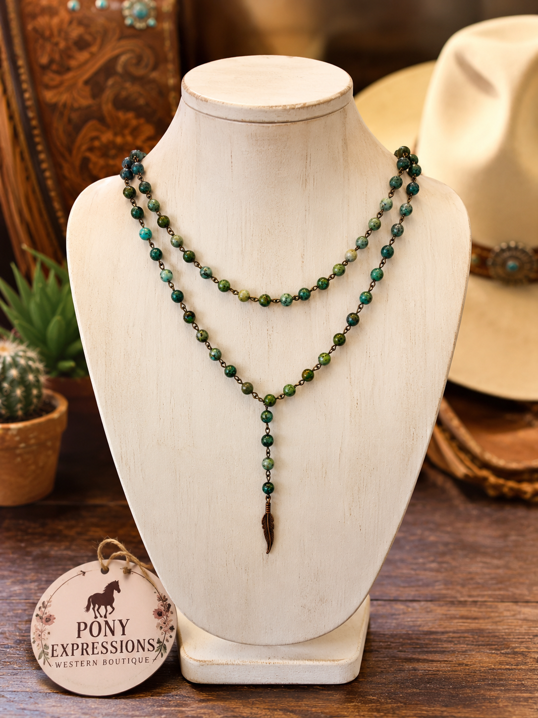 Double stacked turquoise necklace 🤎