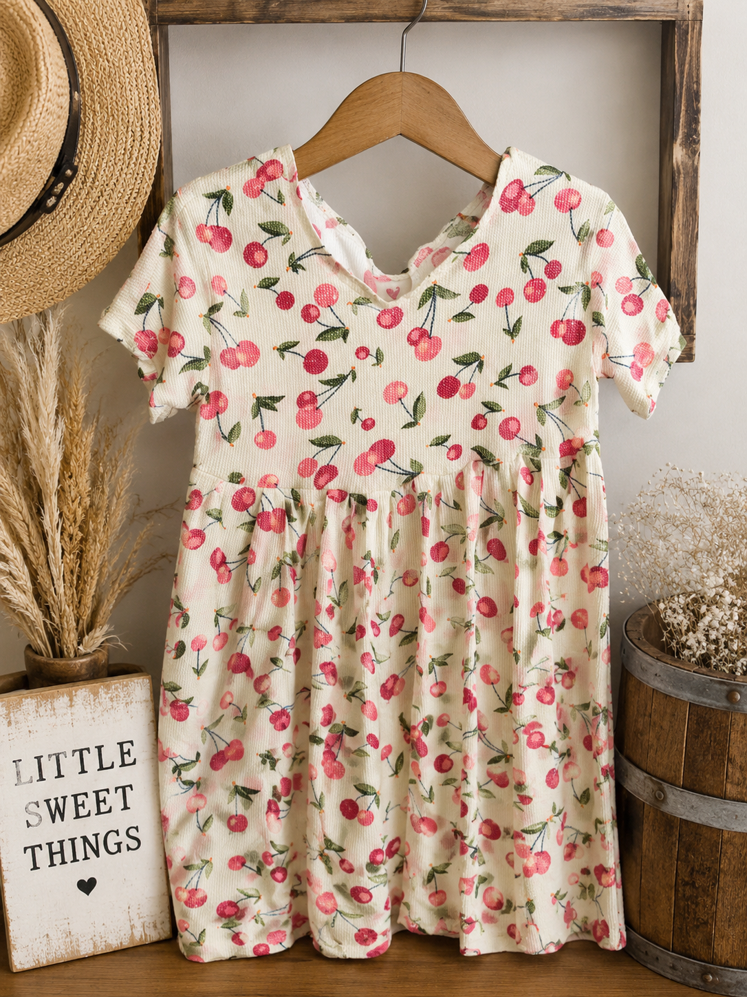 🍒 Cherry Sweetheart Twirl Dress