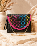 Neon Monogram Chain Crossbody Bag 🌈✨