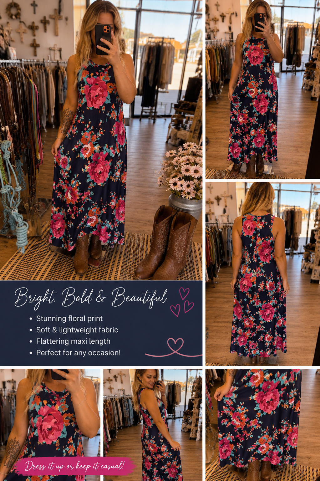 Bright, bold & beautiful! 🌸💙  NOW ON SALE 40% OFF