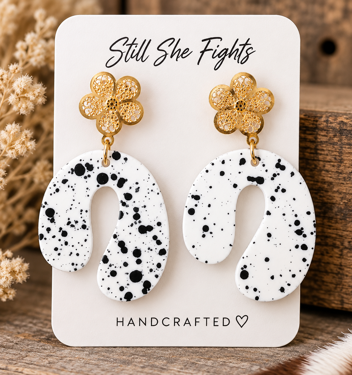 Speckled Cowgirl Floral Earrings