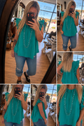Fresh, feminine, and effortlessly Turquoise Tank