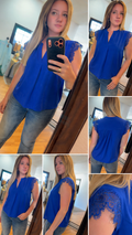 💙 Royal Blue Lace Sleeve Top 💙