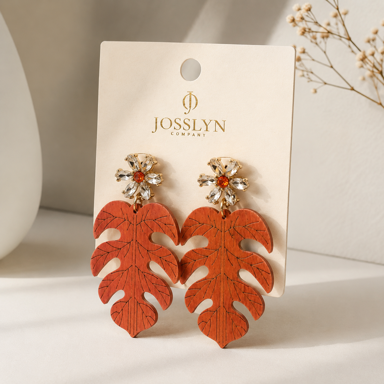 Terracotta Tropics Statement Earrings 🌿✨