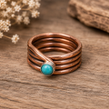 Turquoise Twist Copper Ring